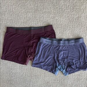 DAVID ARCHY Men's Boxer Briefs - Burgundy and Blue